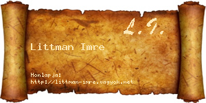 Littman Imre névjegykártya